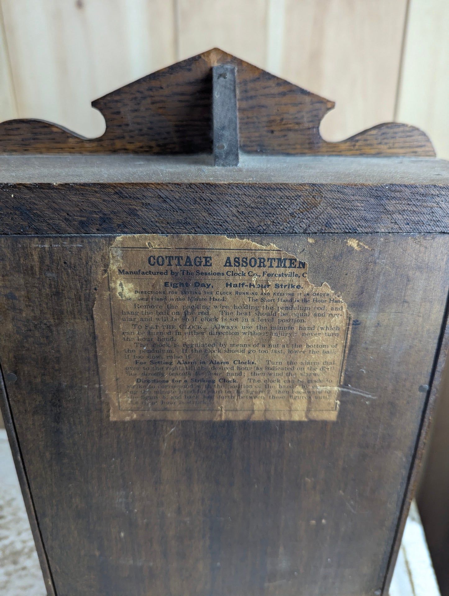 Battery Operated Antique Sessions Cottage Mantle Clock - Works - view 3