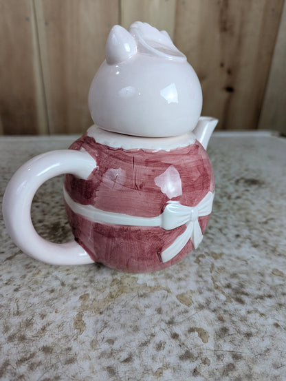 Ceramic Pig in Maid Uniform Teapot - view 2