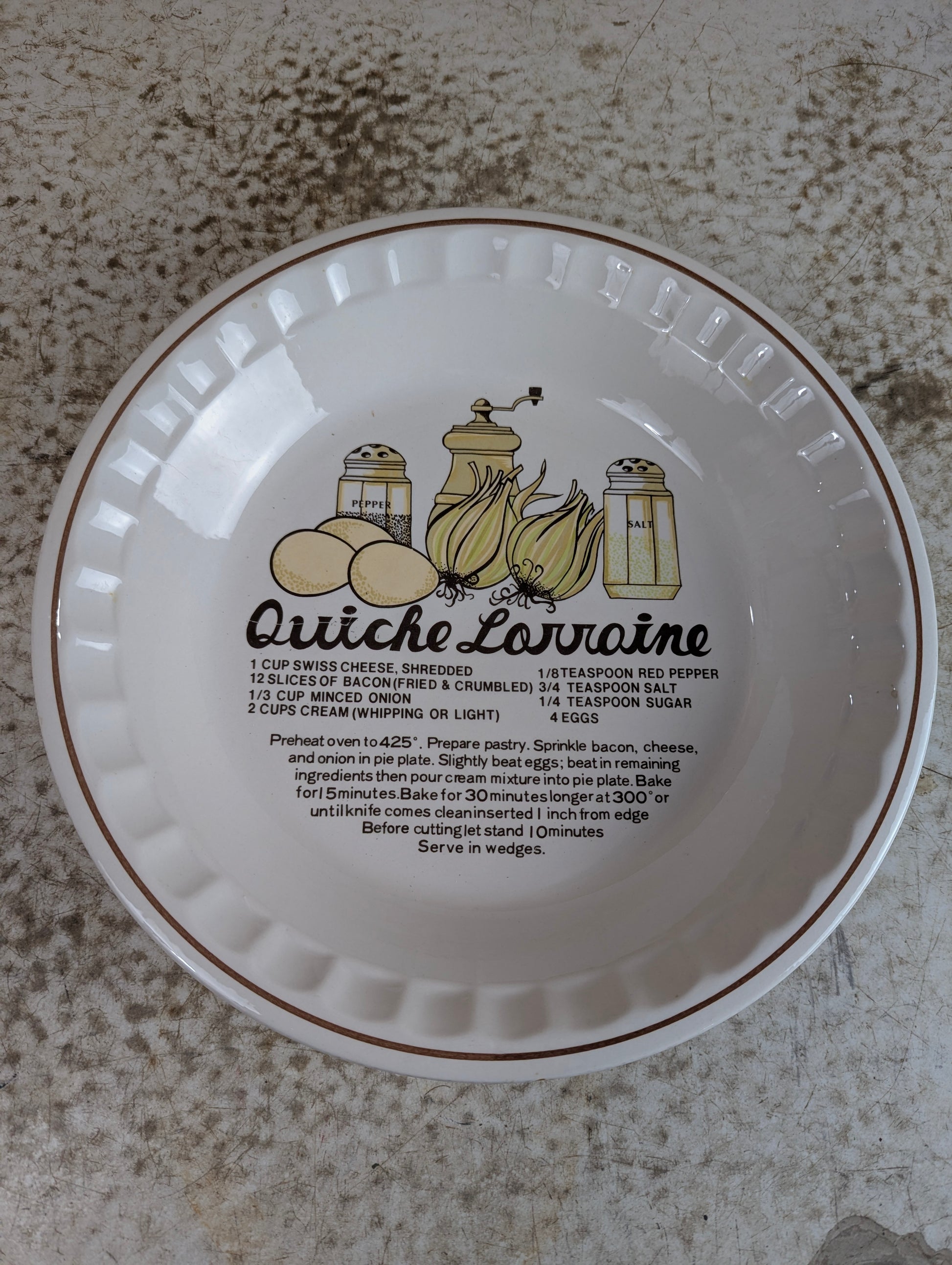 Ceramic Quiche Lorraine Recipe Baking Dish
