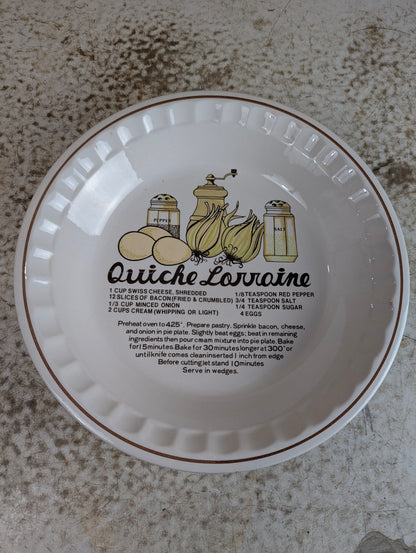 Ceramic Quiche Lorraine Recipe Baking Dish