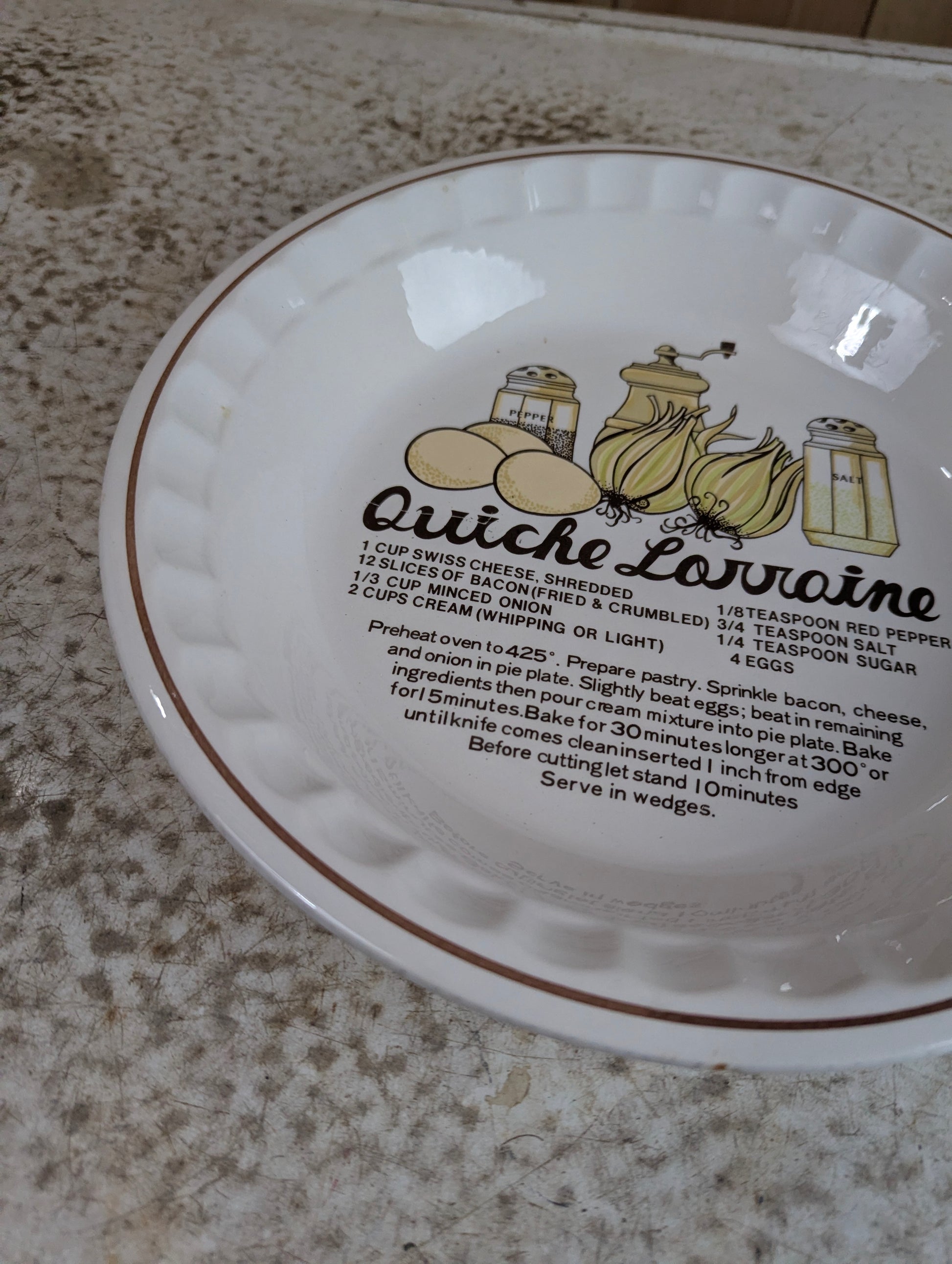Ceramic Quiche Lorraine Recipe Baking Dish - view 2