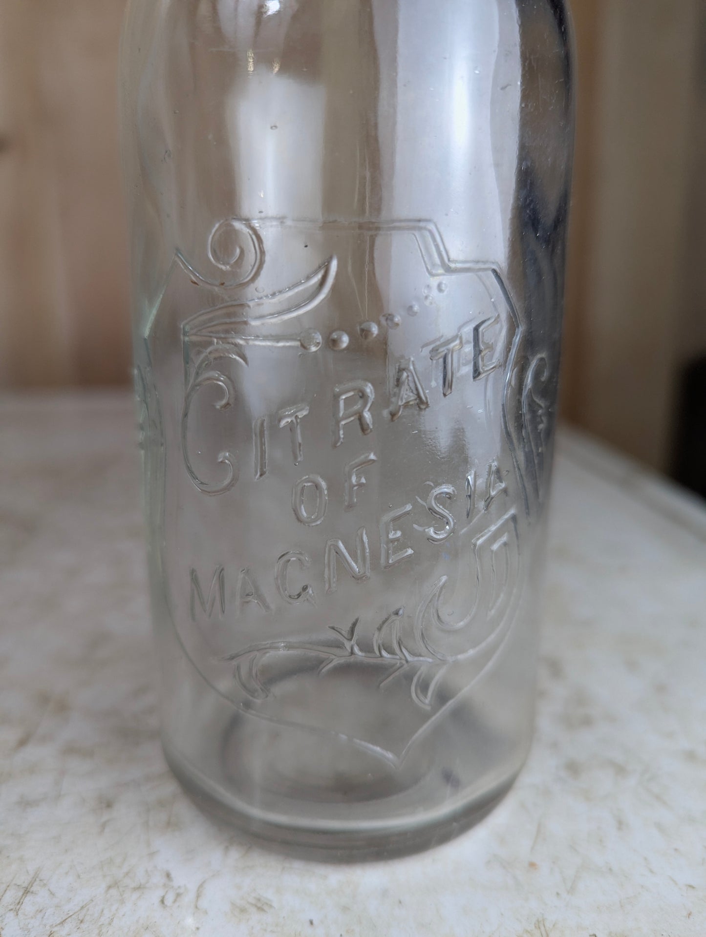 Citrate of Magnesia Glass Medicine Bottle with Ceramic & Wire Bail Stopper - view 2