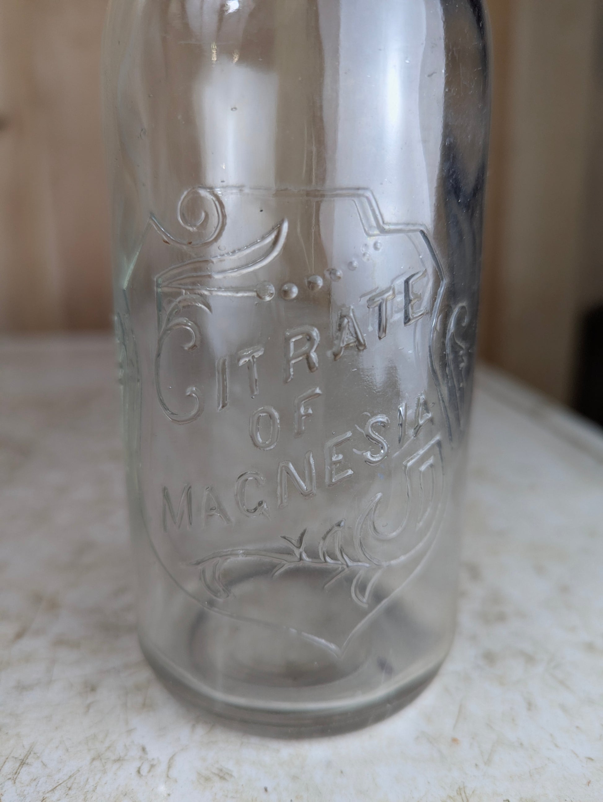 Citrate of Magnesia Glass Medicine Bottle with Ceramic & Wire Bail Stopper - view 2