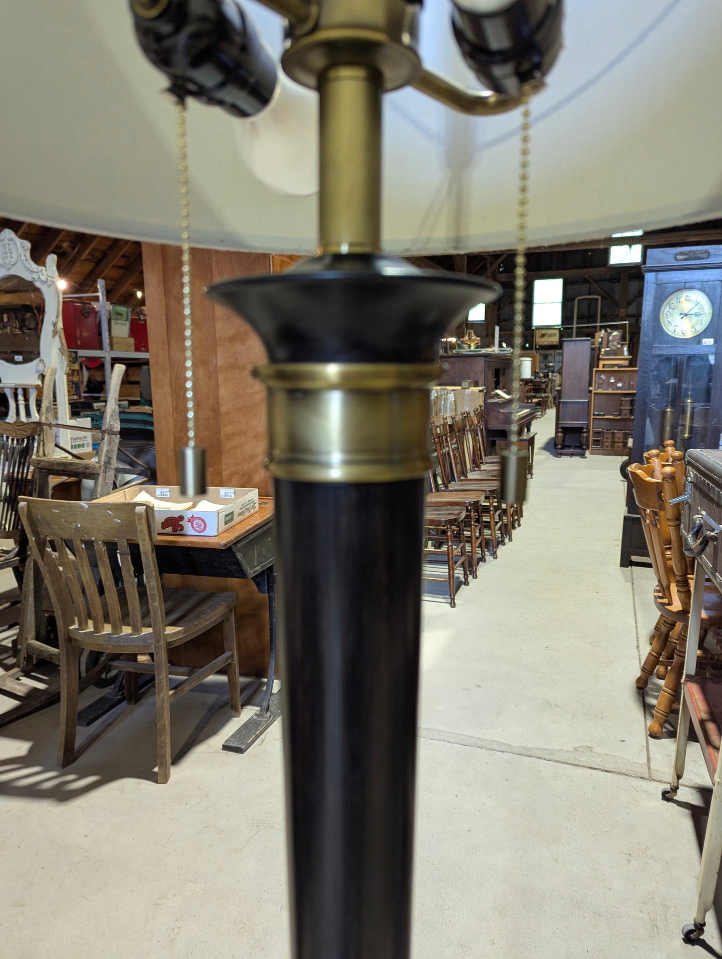 Contemporary 57.5" Ebony and Brass Floor Lamp - view 3