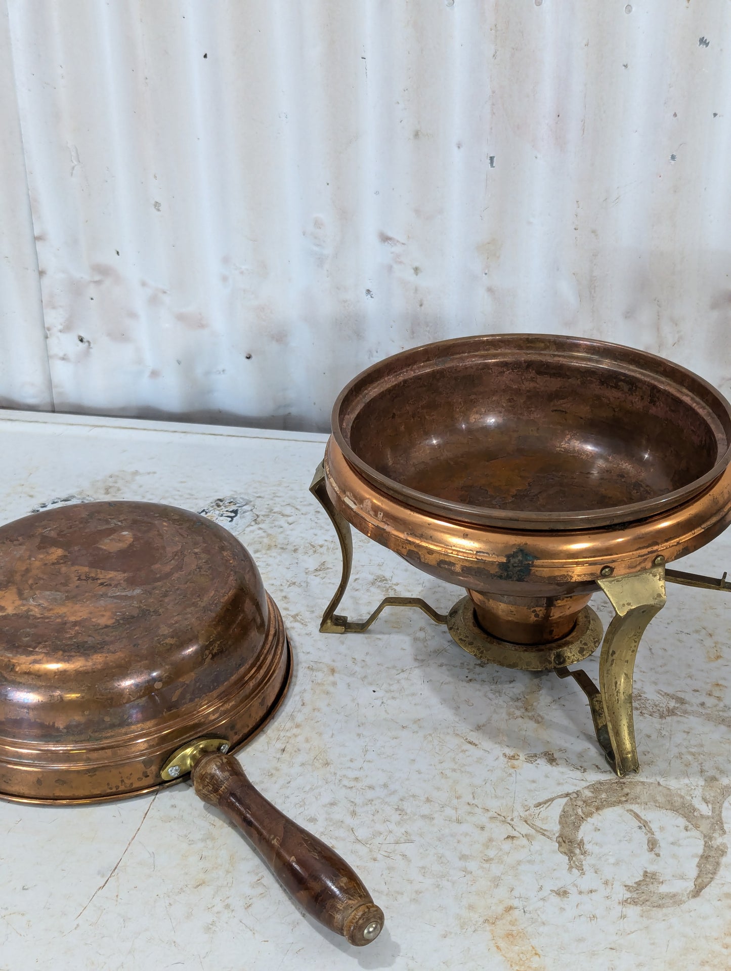 Copper Chafing Dish with Burner - view 3