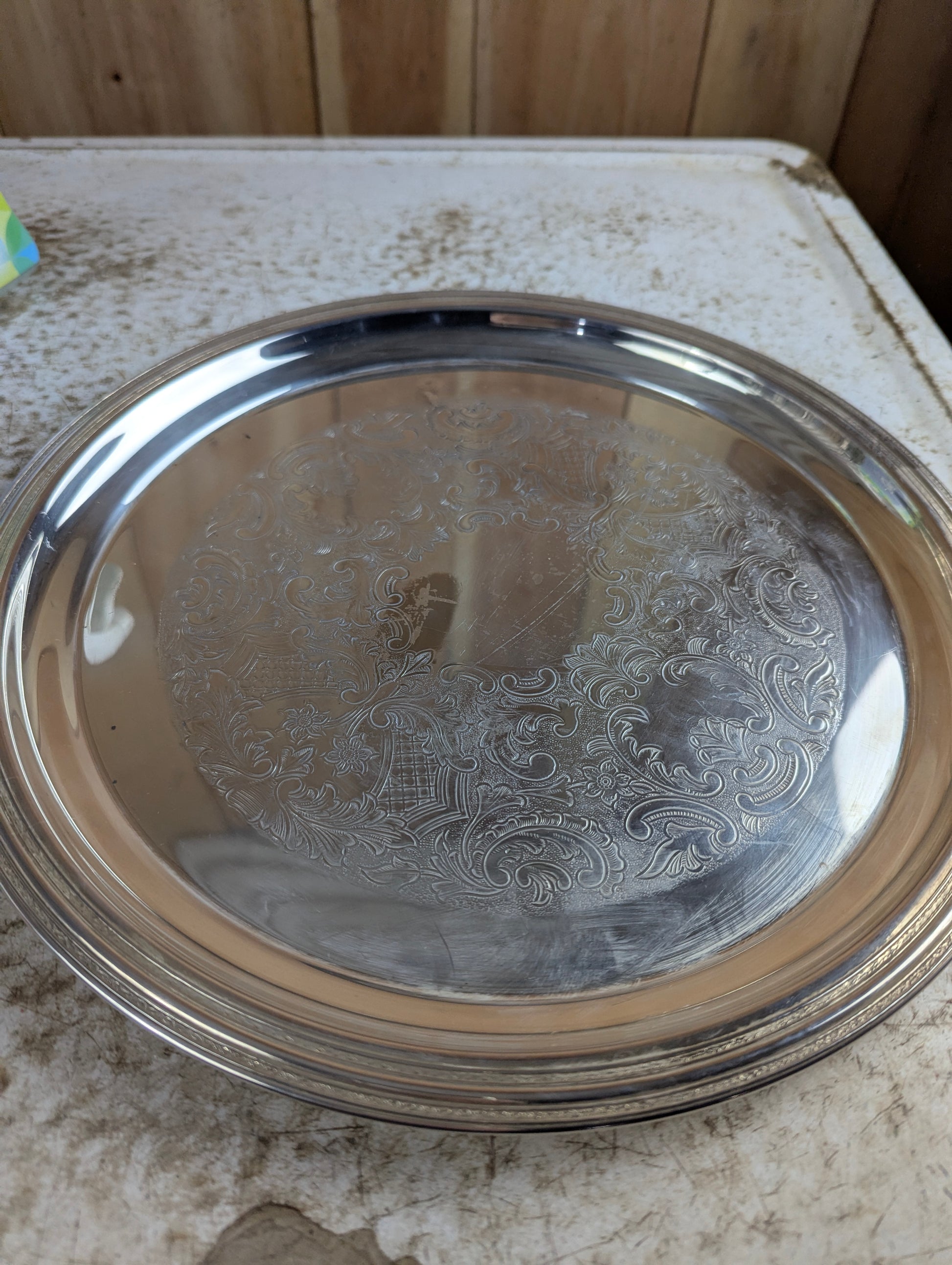 Coronet Plate Silver Plated Brass 12.5" Tray