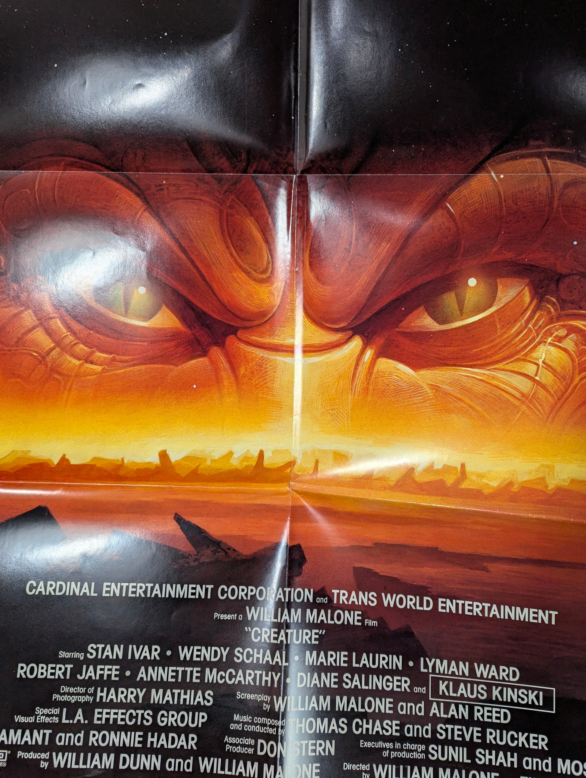 Creature (1985) Retro Original Horror Movie Poster one sheet folded - view 2