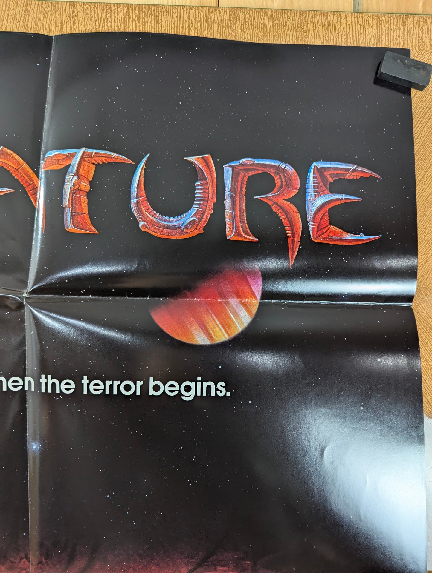 Creature (1985) Retro Original Horror Movie Poster one sheet folded - view 4