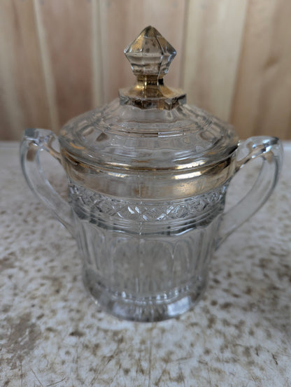 Crystal Sugar Bowl with Lid and Cream Milk Pitcher Set - view 2