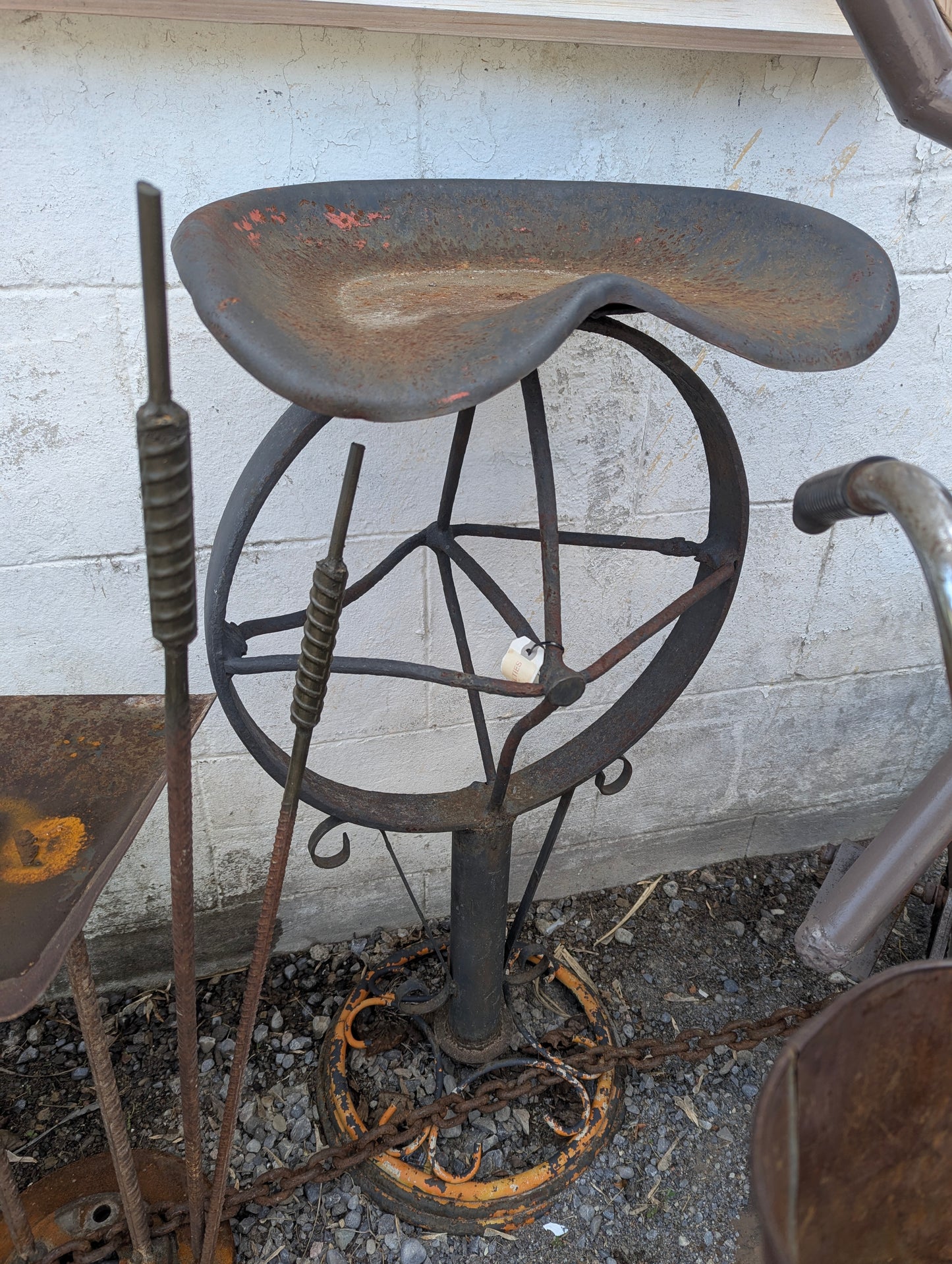 Custom Made Tractor Seat Plant Stand