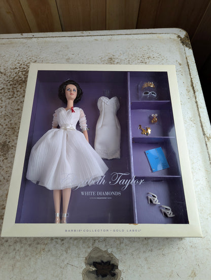 Elizabeth Taylor 'White Diamonds' Gold Label Silkstone Barbie Doll Mattel W3471 NRFB