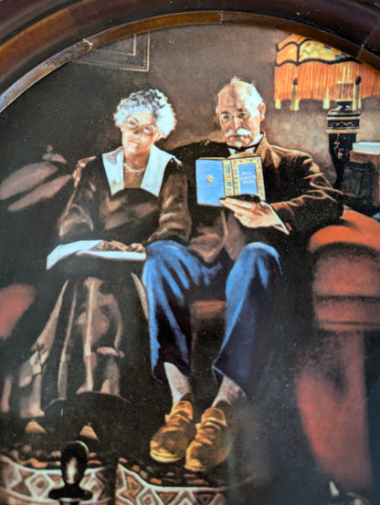 'Evening's Ease' Norman Rockwell Framed Knowles Collector Plate - view 2
