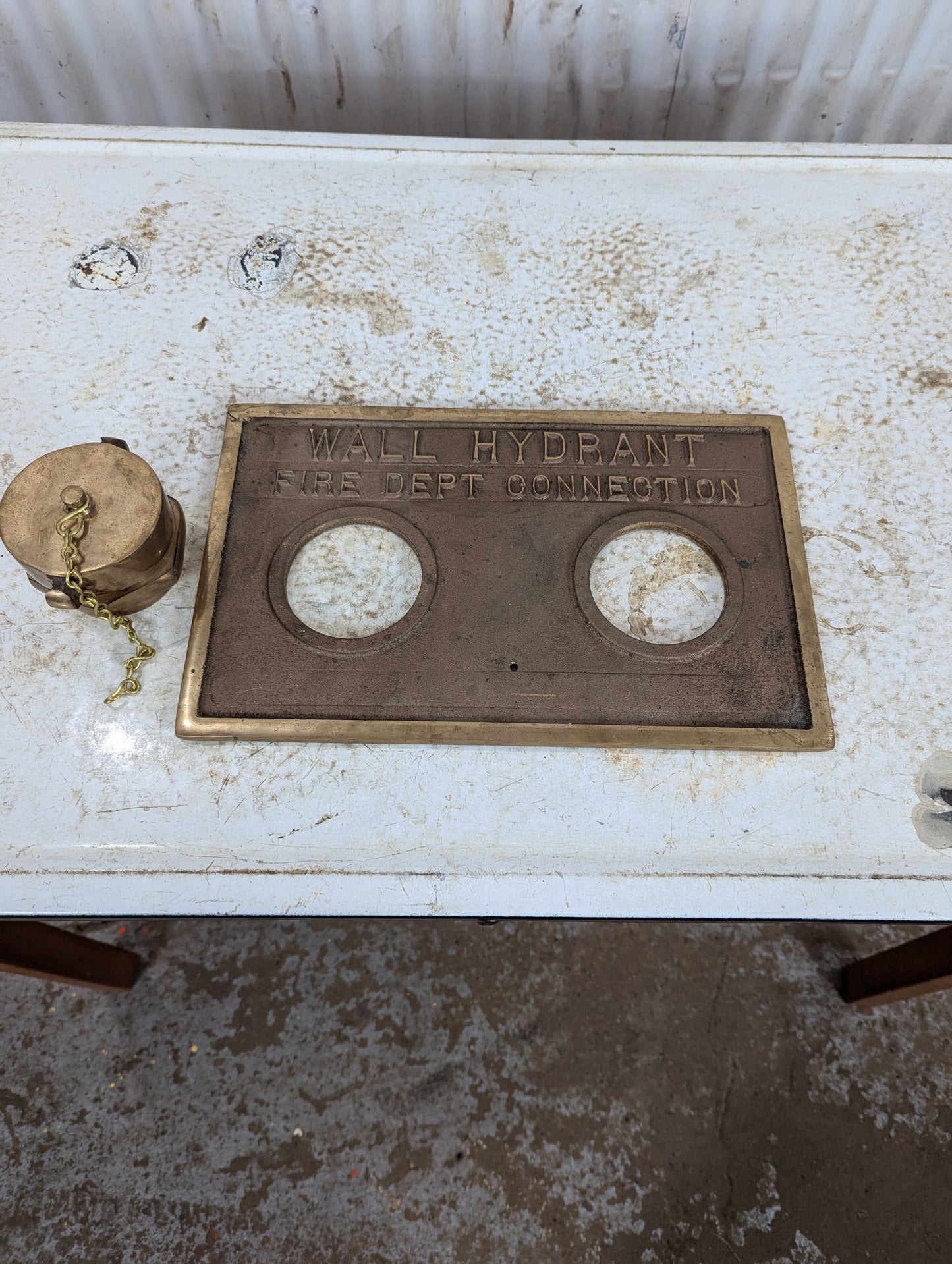 Fire Dept. Fire Hydrant Brass Wall Plaque