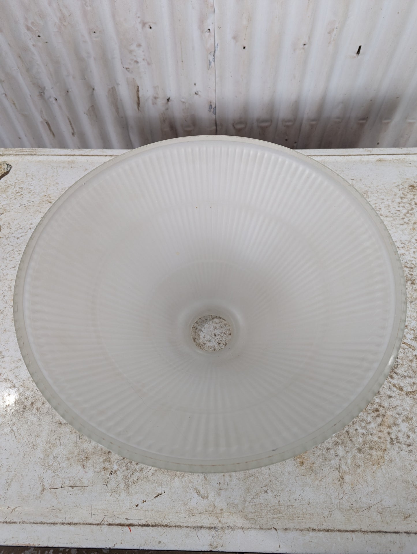 Frosted Ribbed Glass Light Shade - view 3