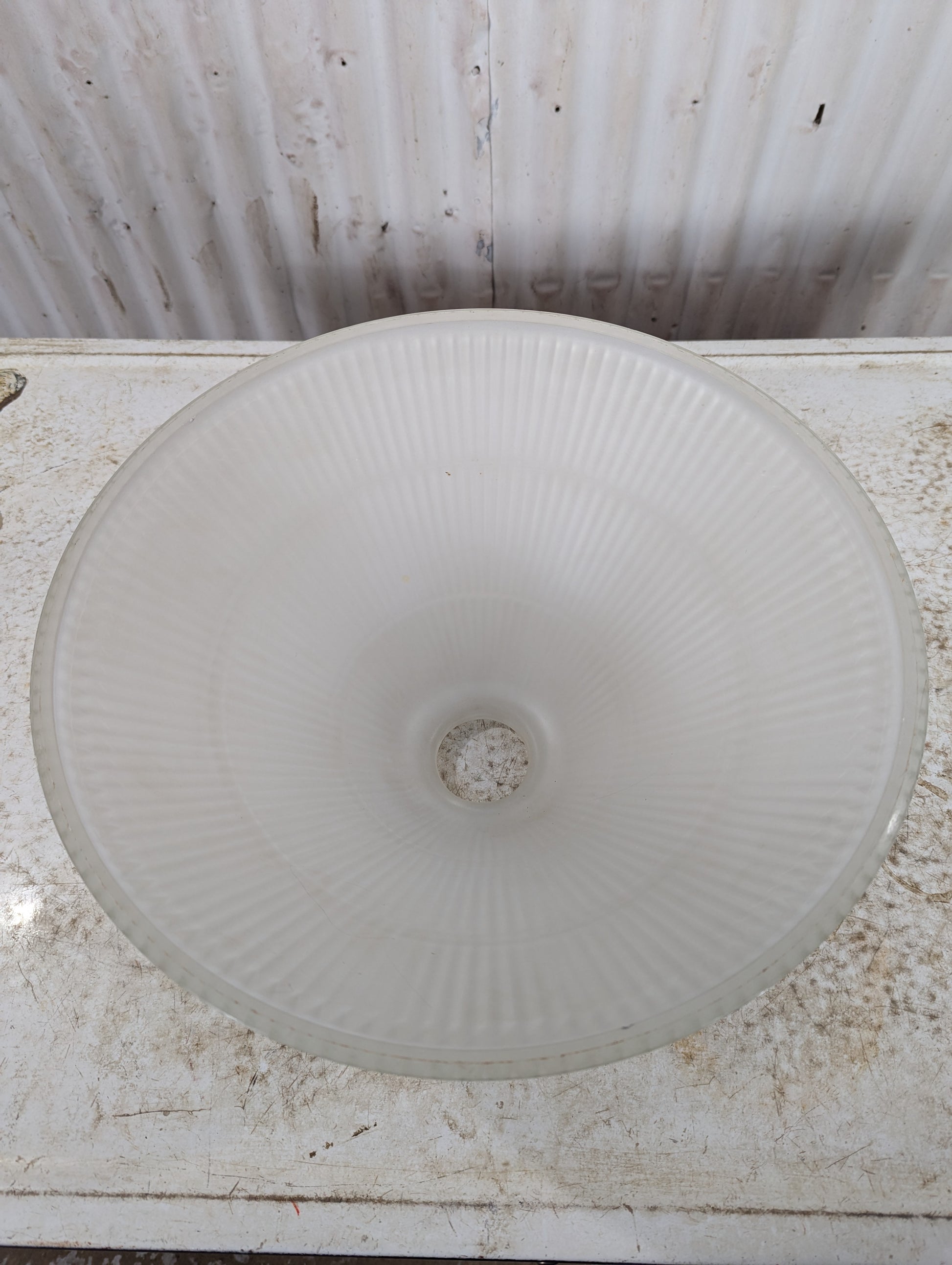 Frosted Ribbed Glass Light Shade - view 3