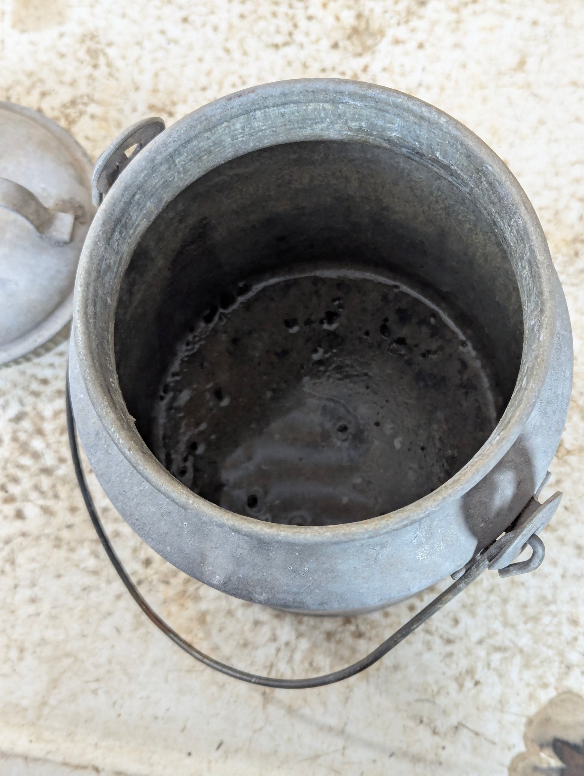 Galvanized Steel Cream Can with Lid and Handle - view 3