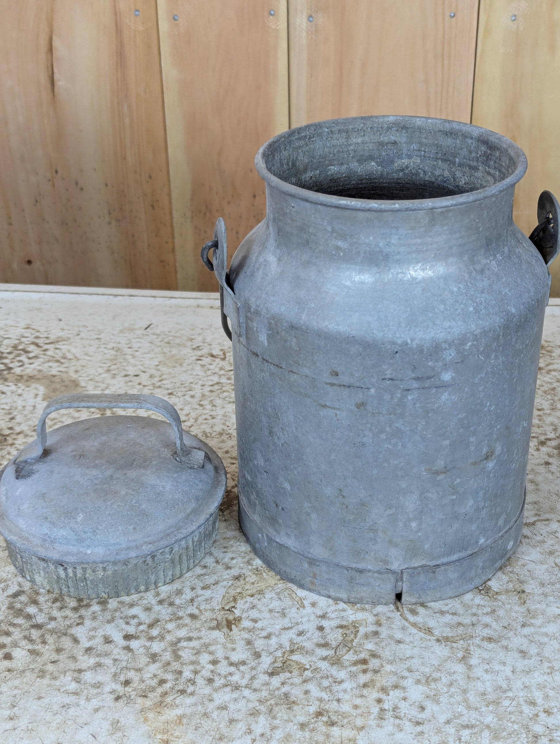 Galvanized Steel Cream Can with Lid and Handle - view 5