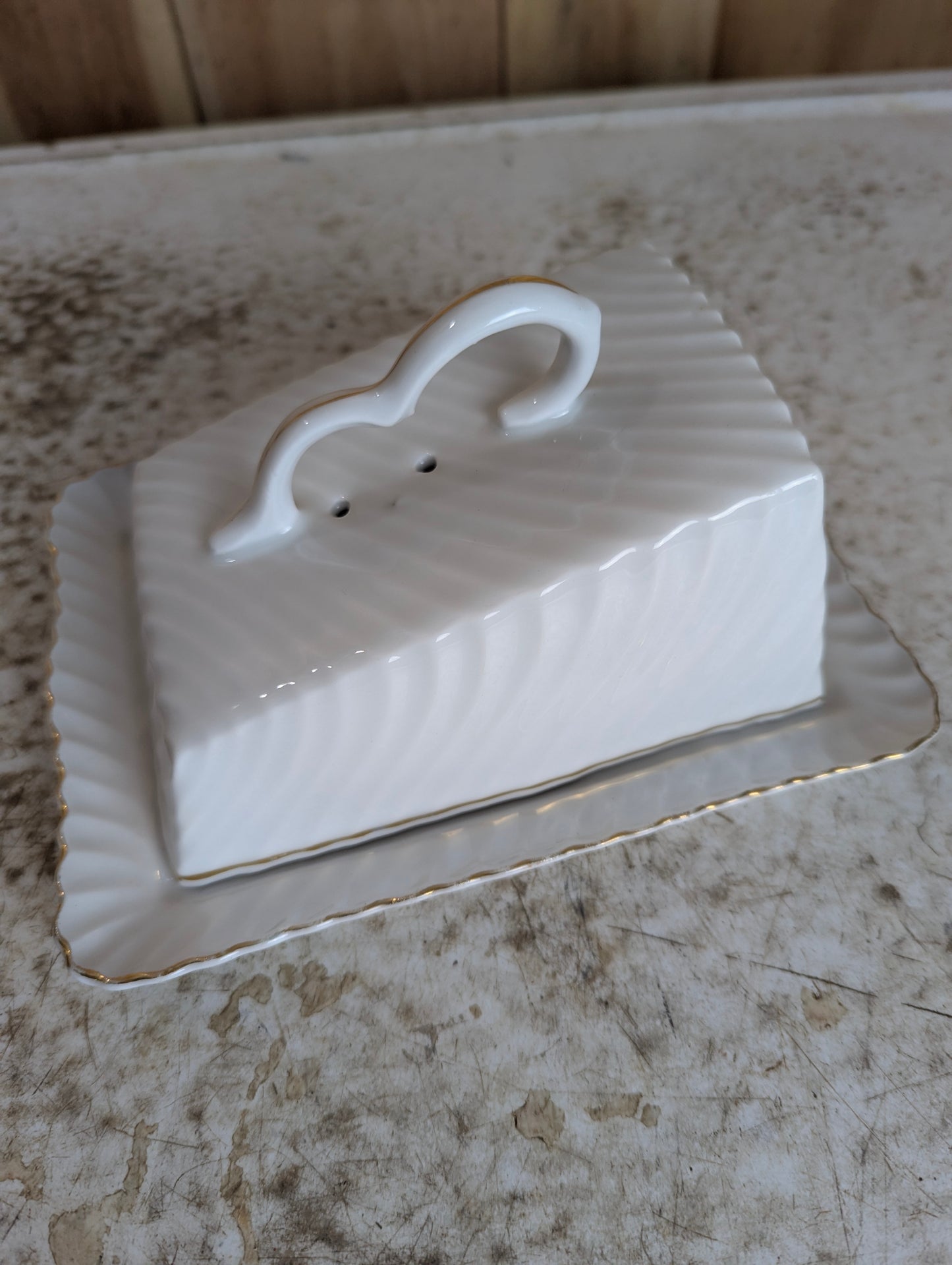 German Ceramic Covered Cheese Keeper Dish - view 2