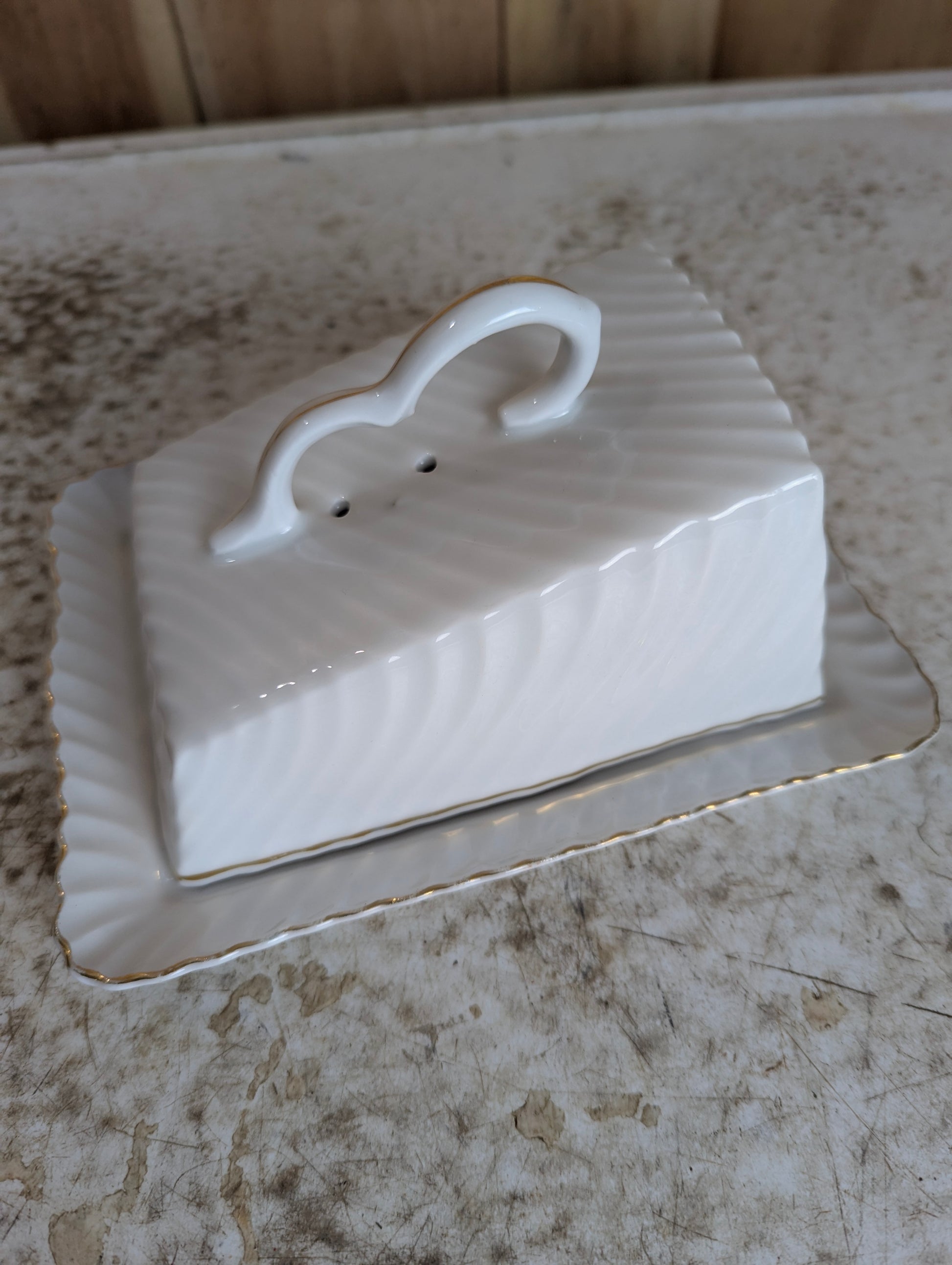 German Ceramic Covered Cheese Keeper Dish - view 2