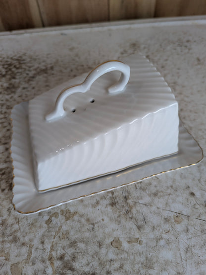 German Ceramic Covered Cheese Keeper Dish - view 2