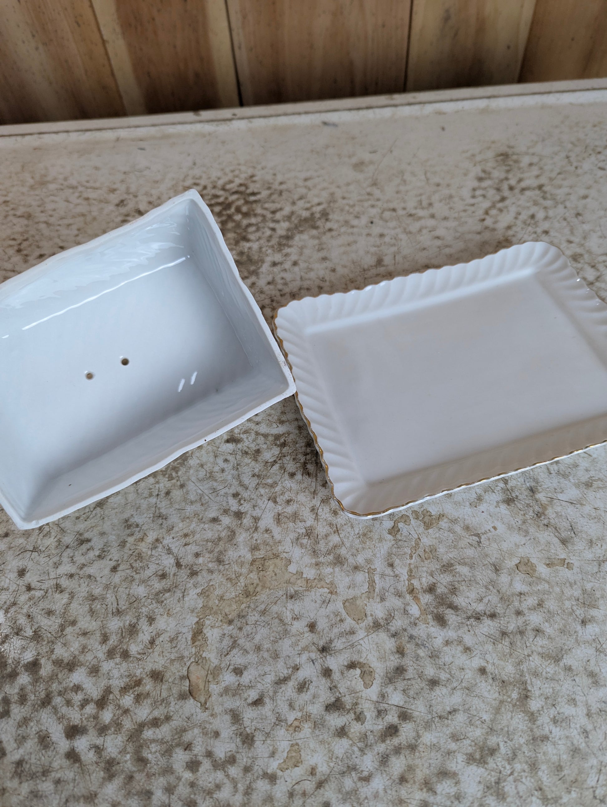 German Ceramic Covered Cheese Keeper Dish - view 3
