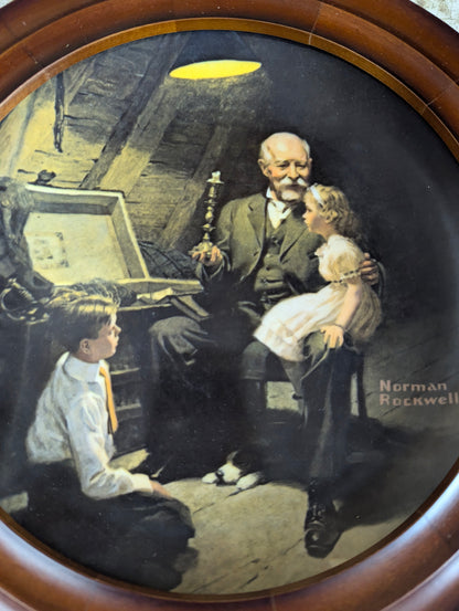 'Grandpa's Treasure Chest' Norman Rockwell Framed Knowles Collector Plate - view 2