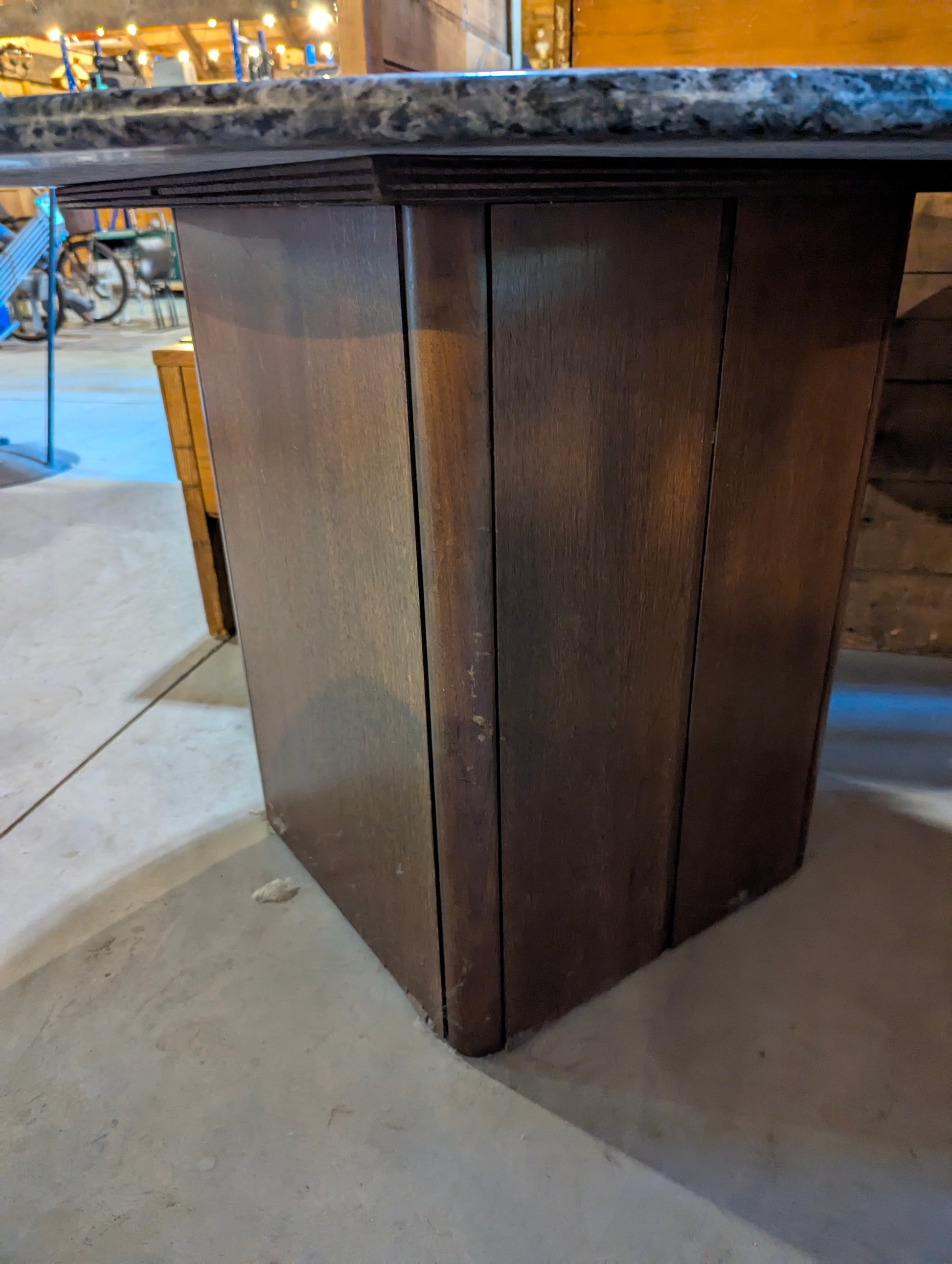 Granite Topped Table with Wooden Base - view 3