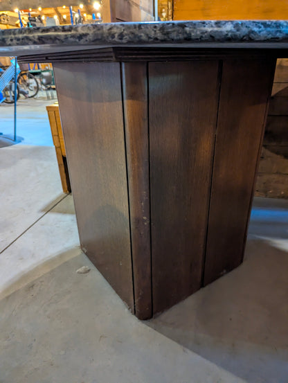 Granite Topped Table with Wooden Base - view 3