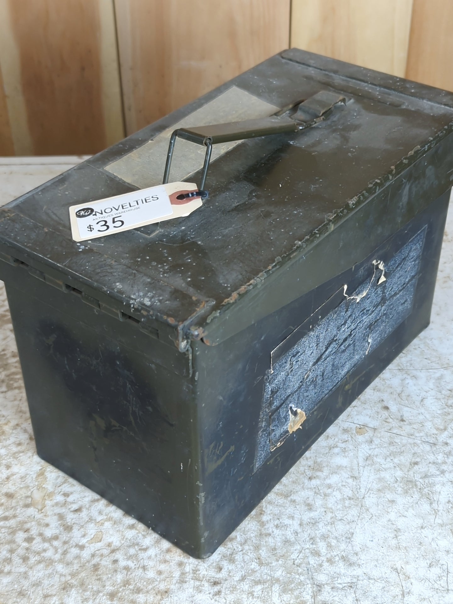 Green Vintage Metal Ammo Box - view 2