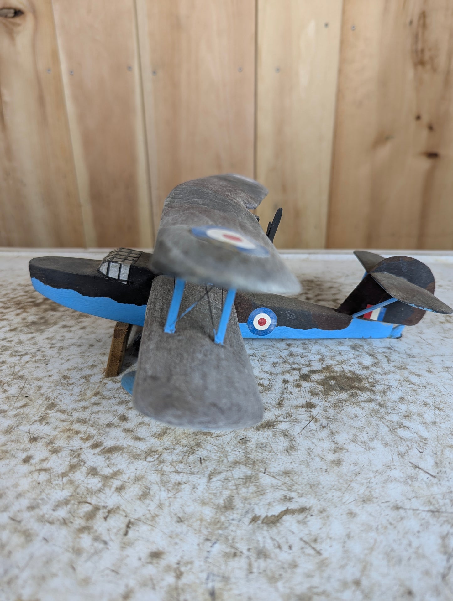 Hand carved Handpainted British Supermarine Walrus MK1 Bi-Plane