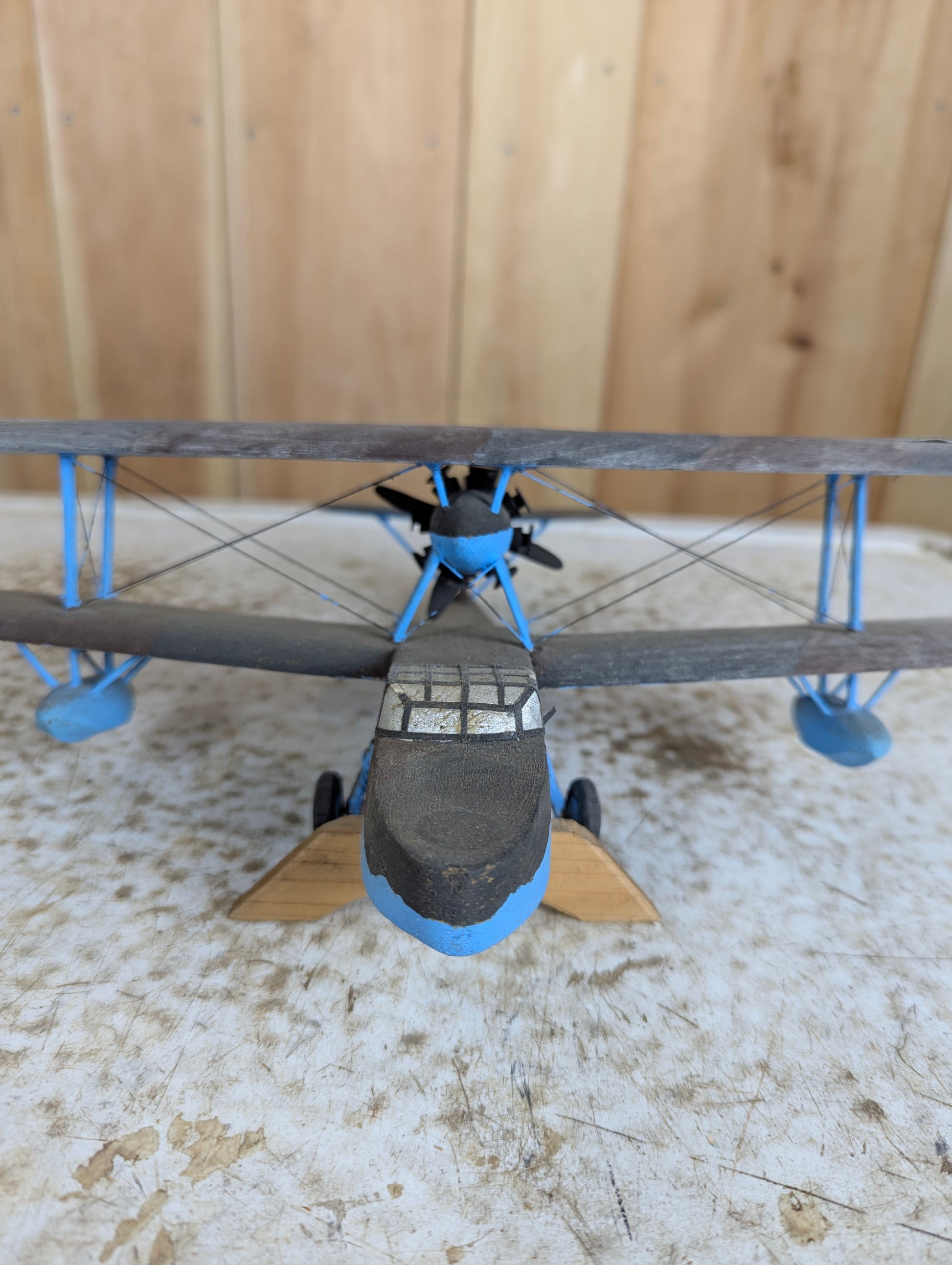Hand carved Handpainted British Supermarine Walrus MK1 Bi-Plane - view 2
