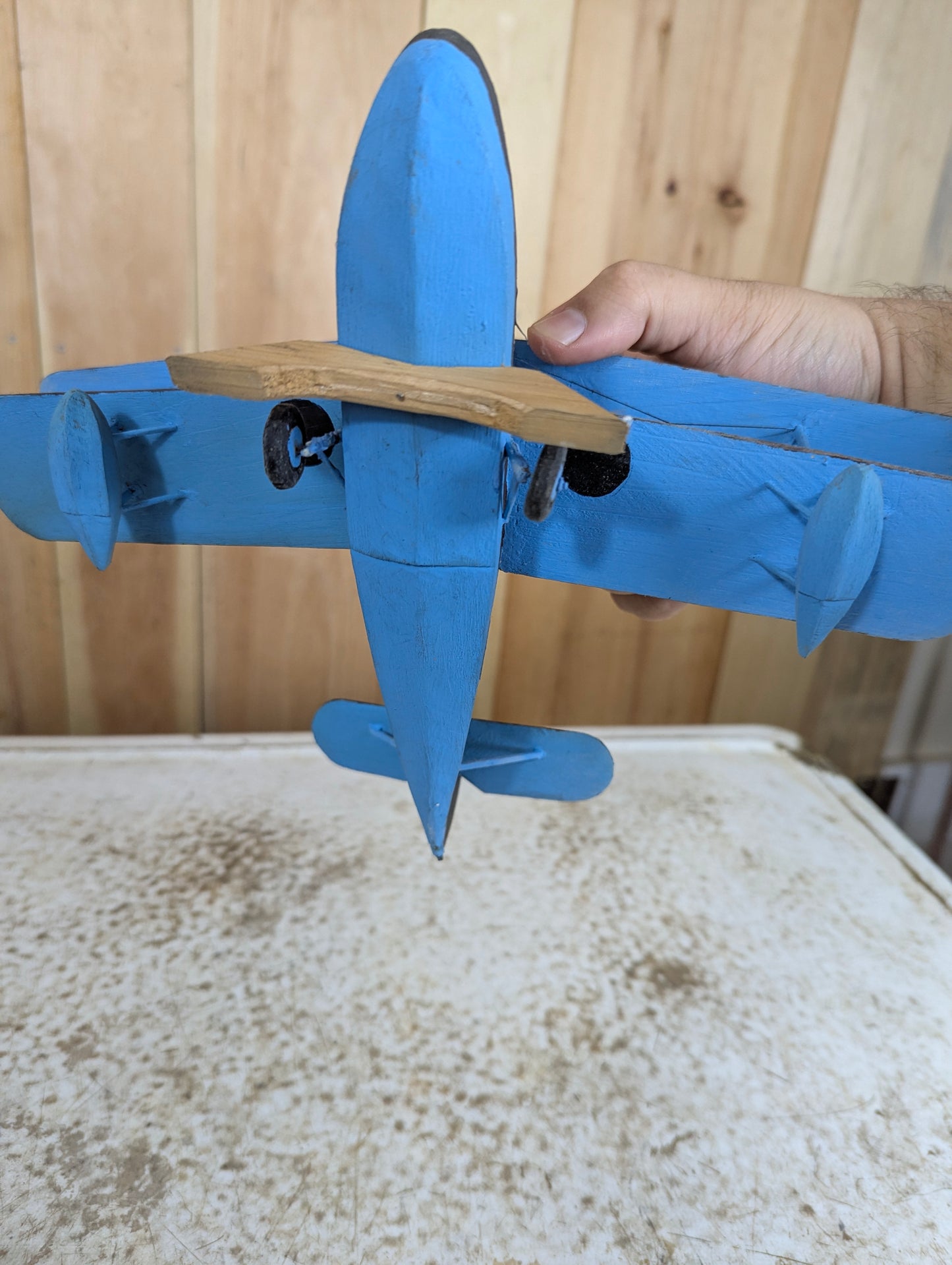 Hand carved Handpainted British Supermarine Walrus MK1 Bi-Plane - view 5