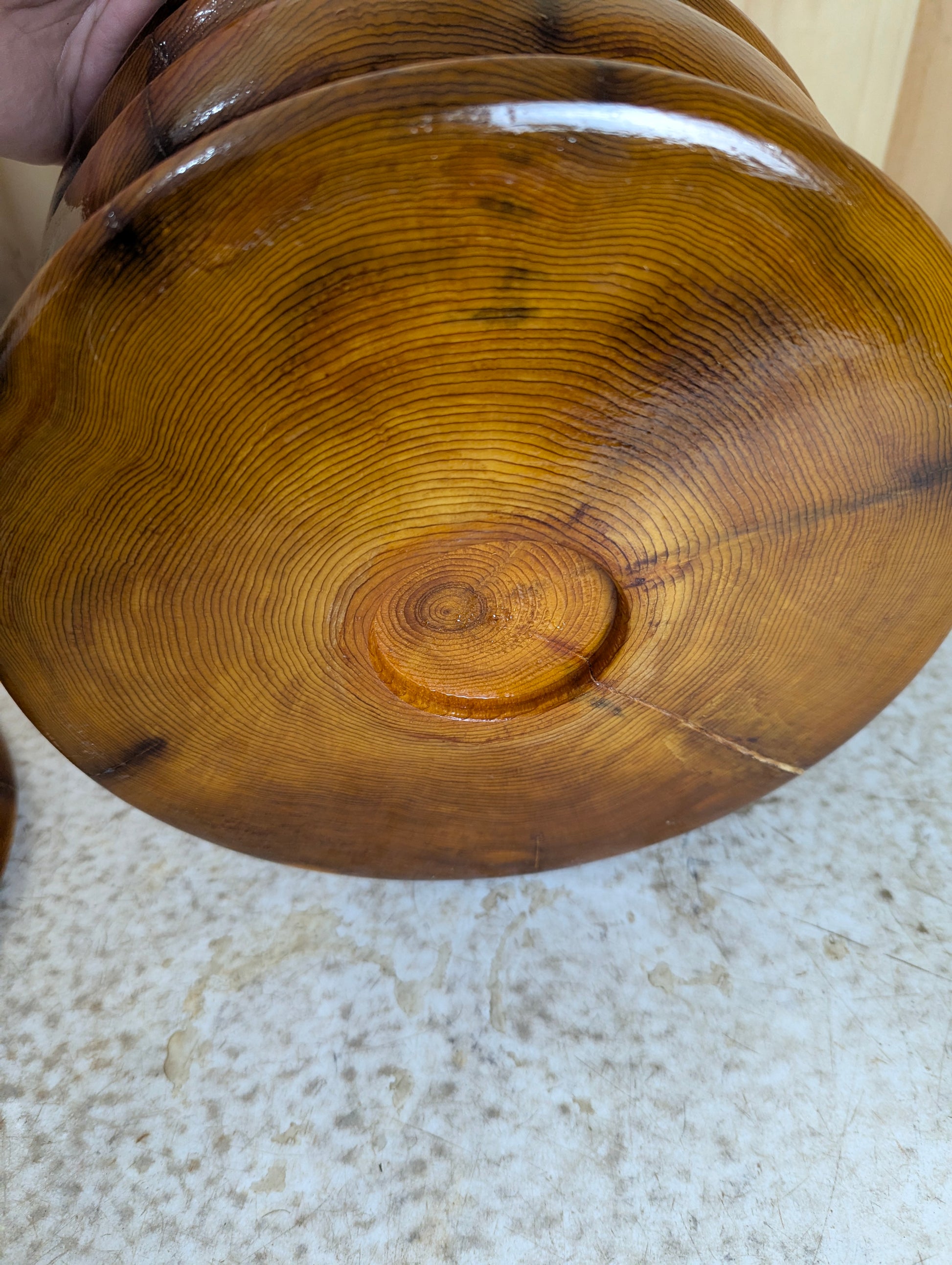 Hand Carved Large Wooden Cookie Biscuit Container with Lid - view 5
