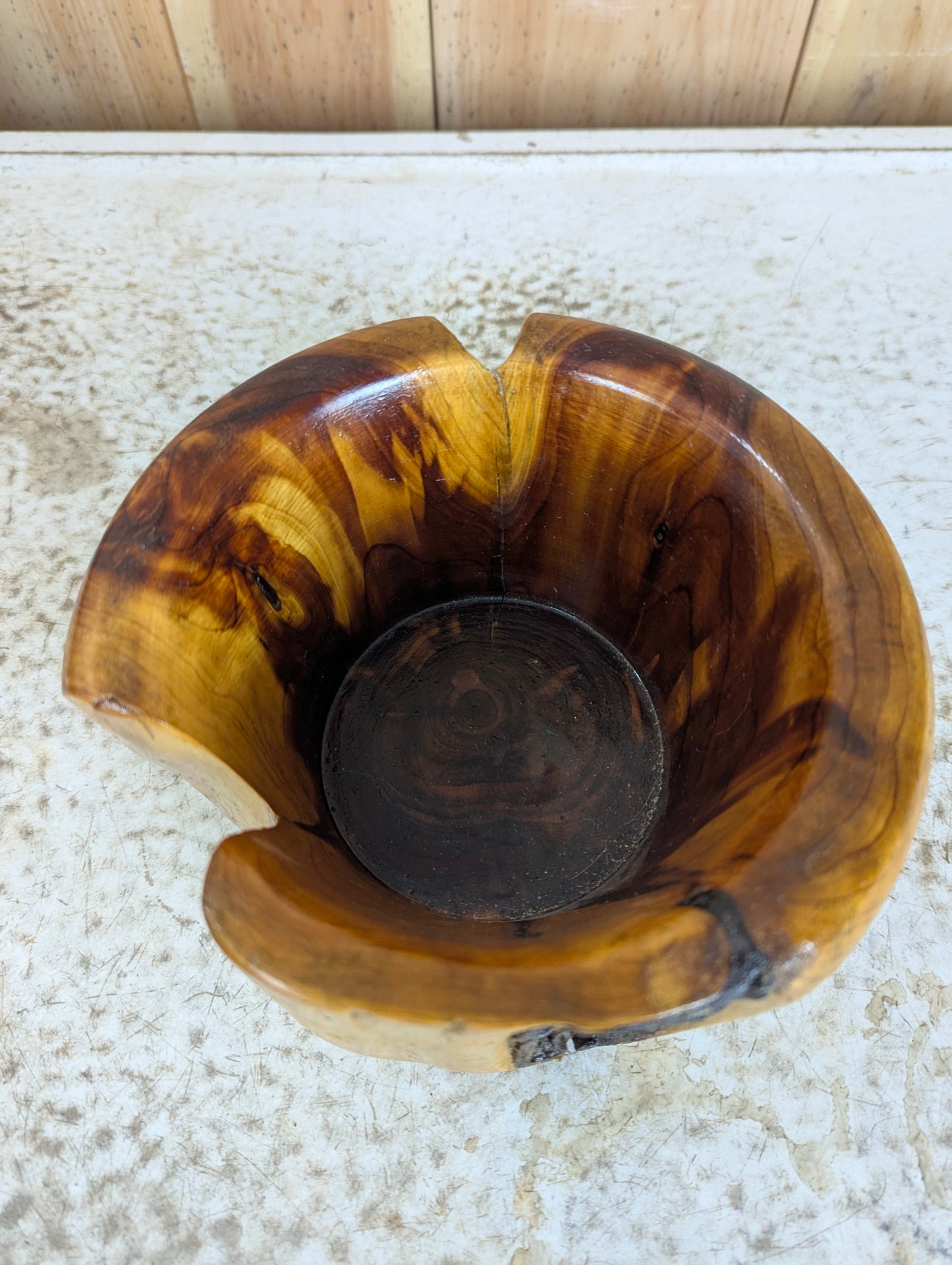 Hand Carved Unique Shaped Wooden Bowl - view 2