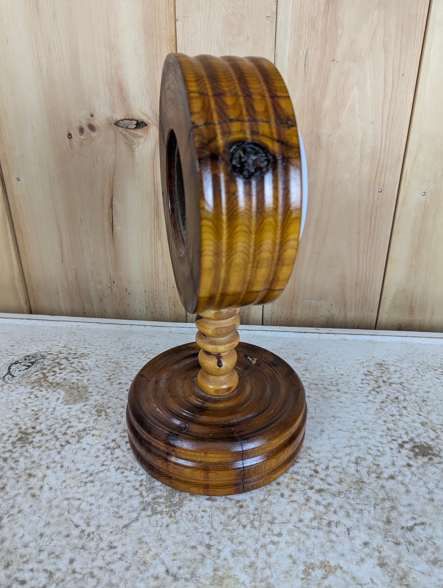 Handcrafted Hand Churned Pine Table Clock - view 2