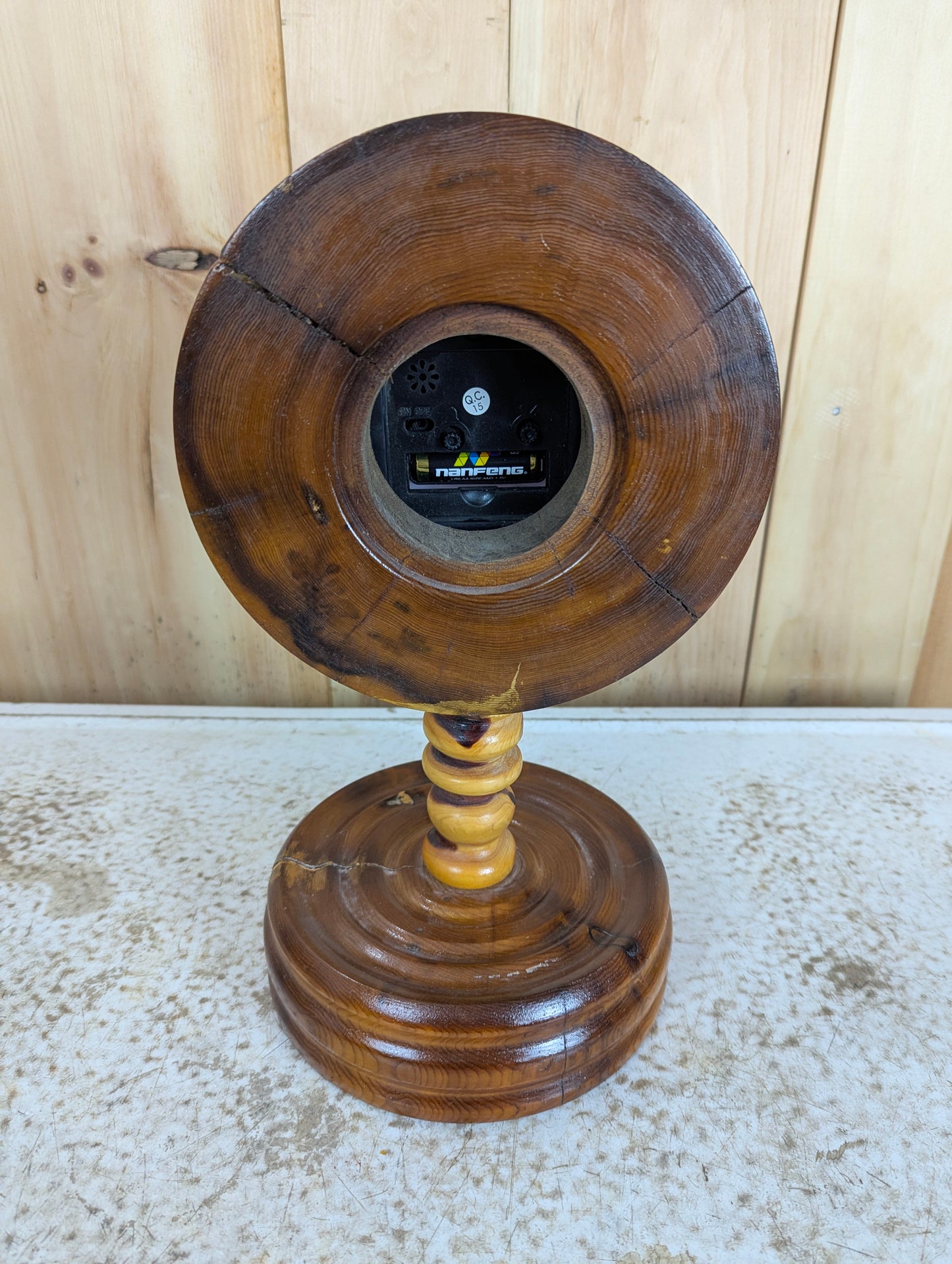 Handcrafted Hand Churned Pine Table Clock - view 3