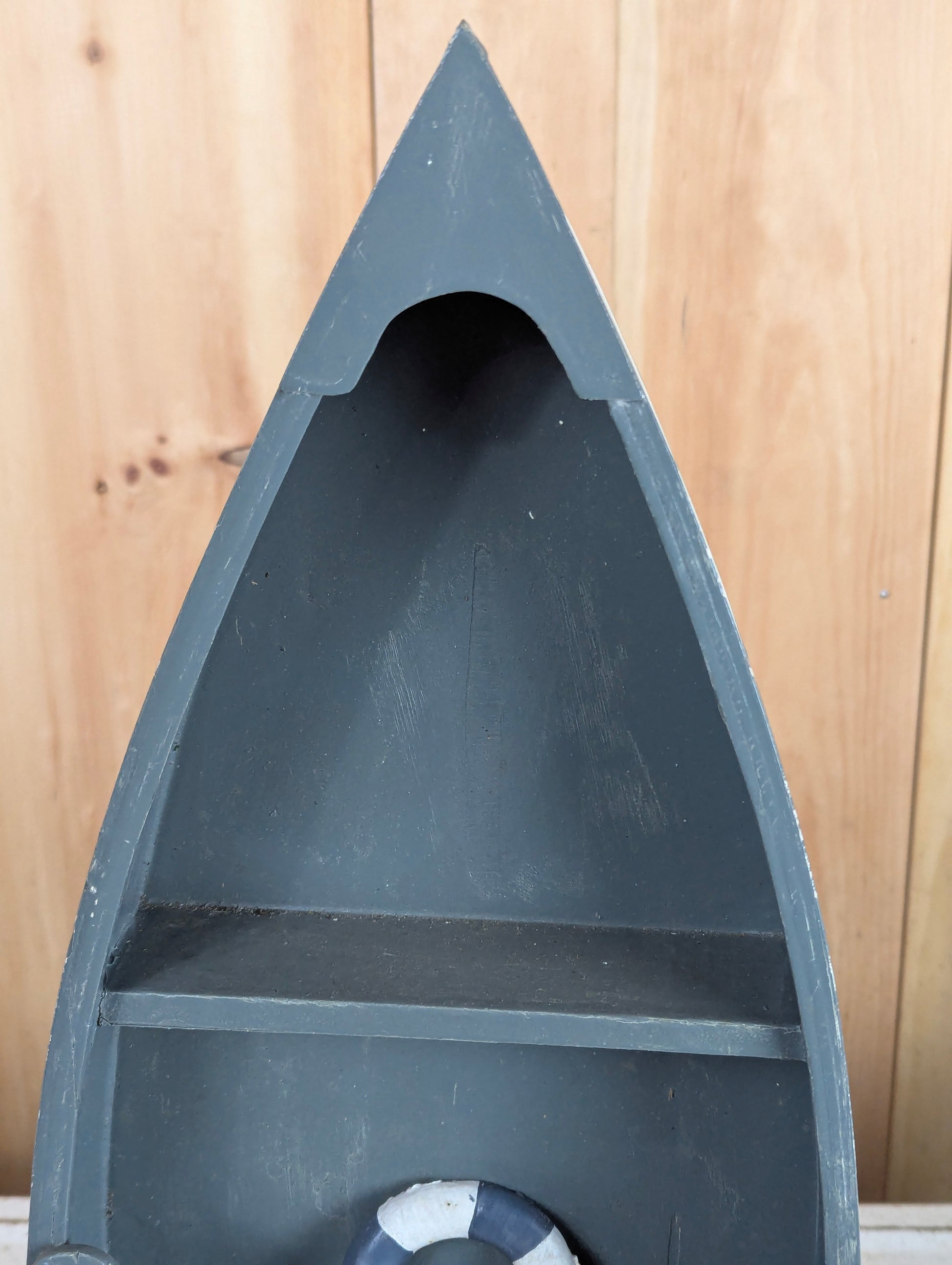 Handcrafted Wooden Boat Shaped Display Shelf - view 3