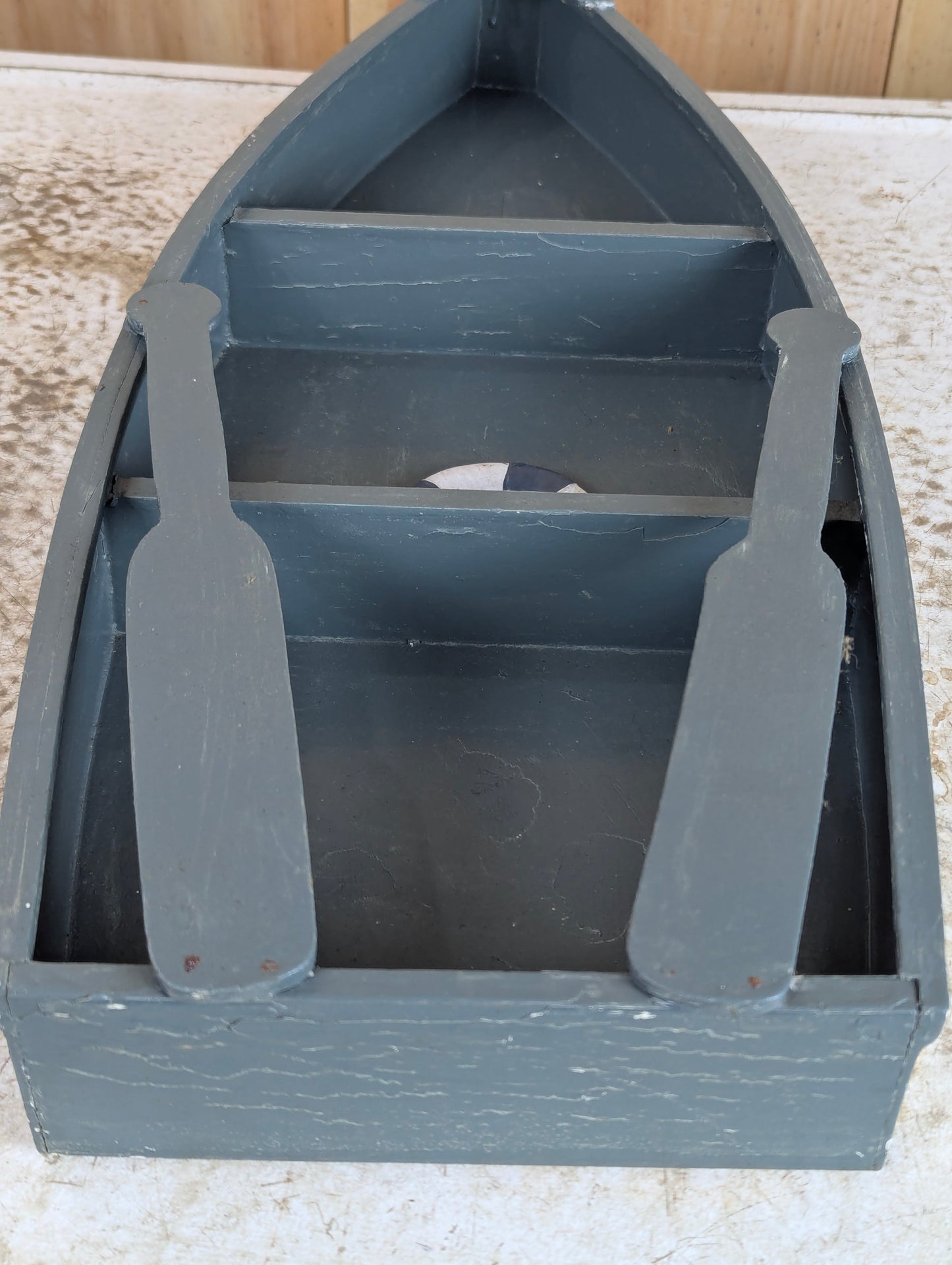 Handcrafted Wooden Boat Shaped Display Shelf - view 5