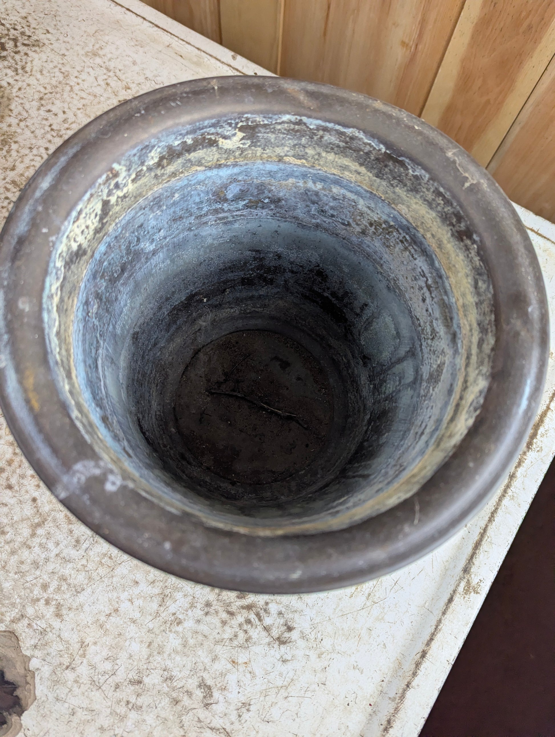 Indian Hammered Brass Bucket Planter with Handles - view 3