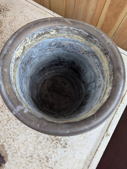 Indian Hammered Brass Bucket Planter with Handles - view 3