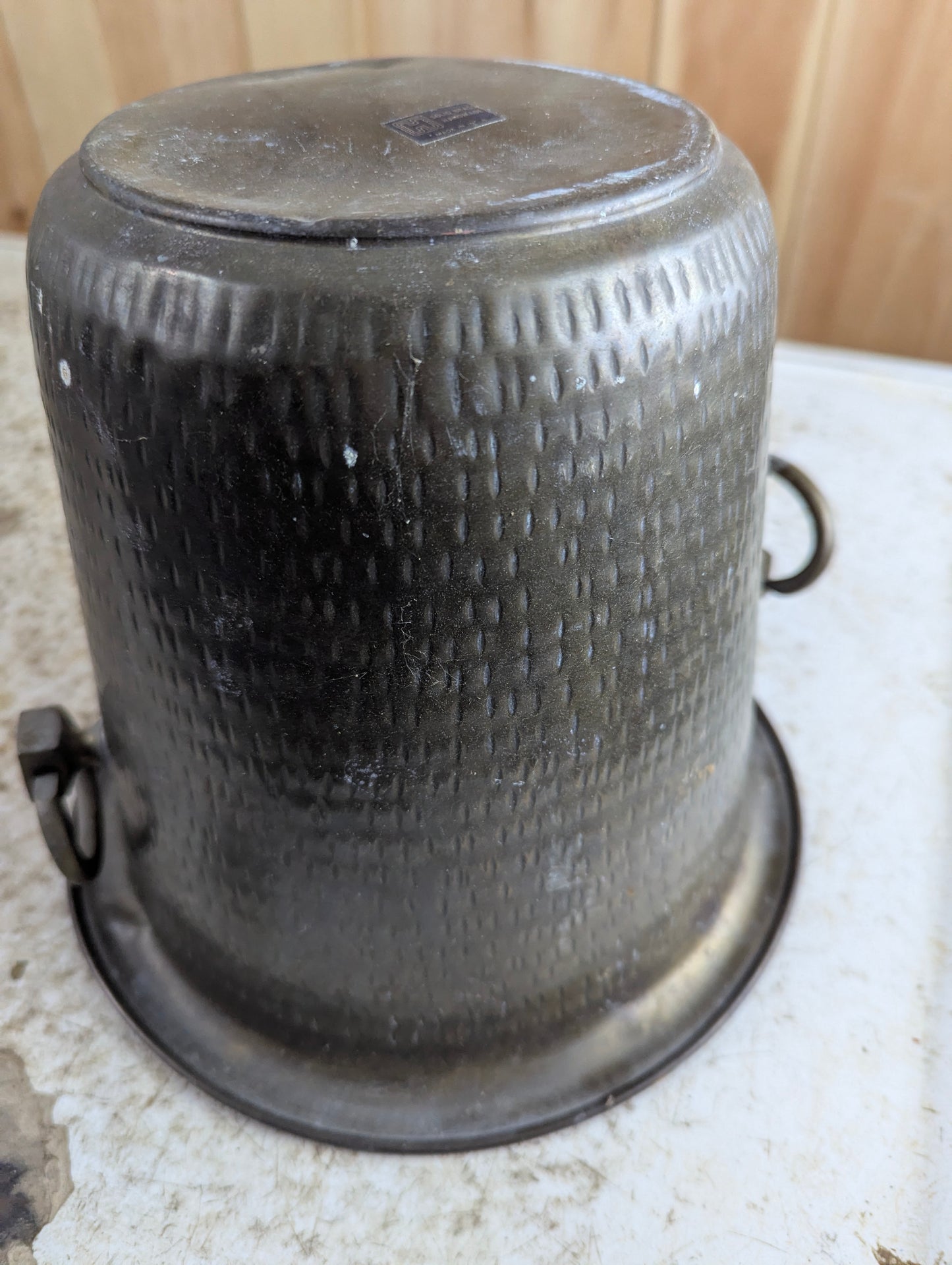 Indian Hammered Brass Bucket Planter with Handles - view 5