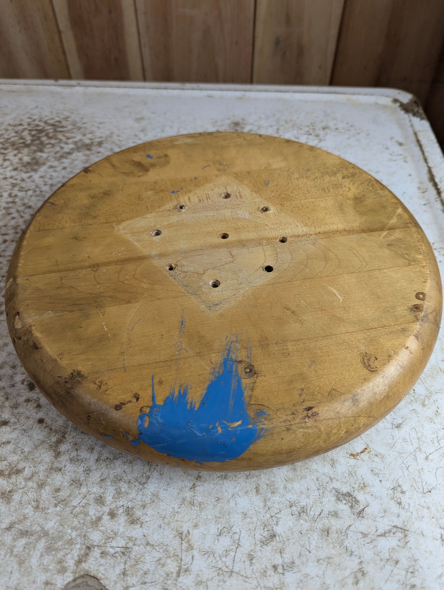 Industrial 12" Wood Stool Top - view 2