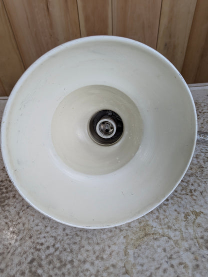 Industrial Black & White Enamel Light with Angle Shade & Bracket - view 3