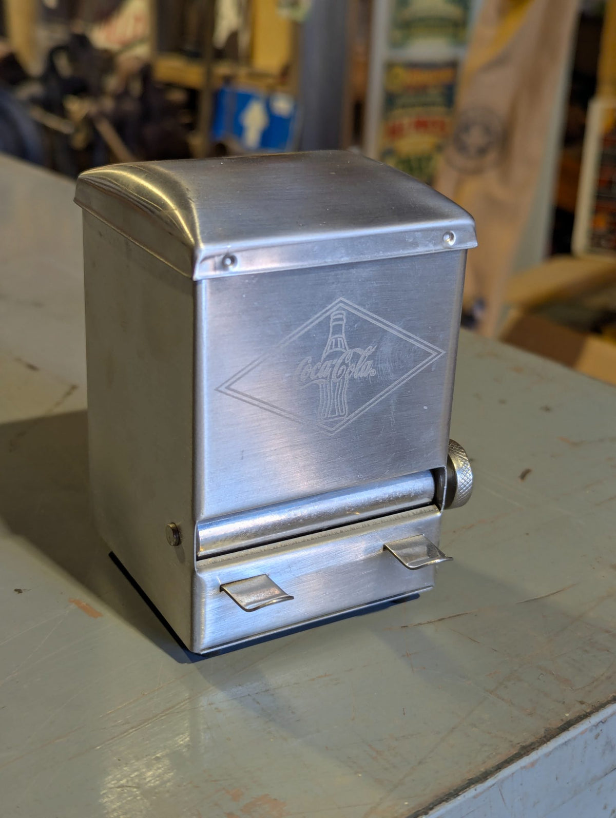 Retro-Style Coca-Cola Diamond Logo Metal Toothpick Dispenser