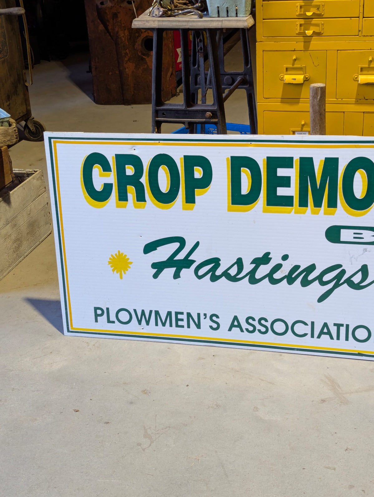 Vintage Crop Demonstration by Hastings County Plowmen's Association Soil and Crop Advertising Sign