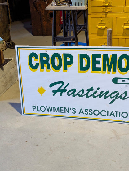 Vintage Crop Demonstration by Hastings County Plowmen's Association Soil and Crop Advertising Sign