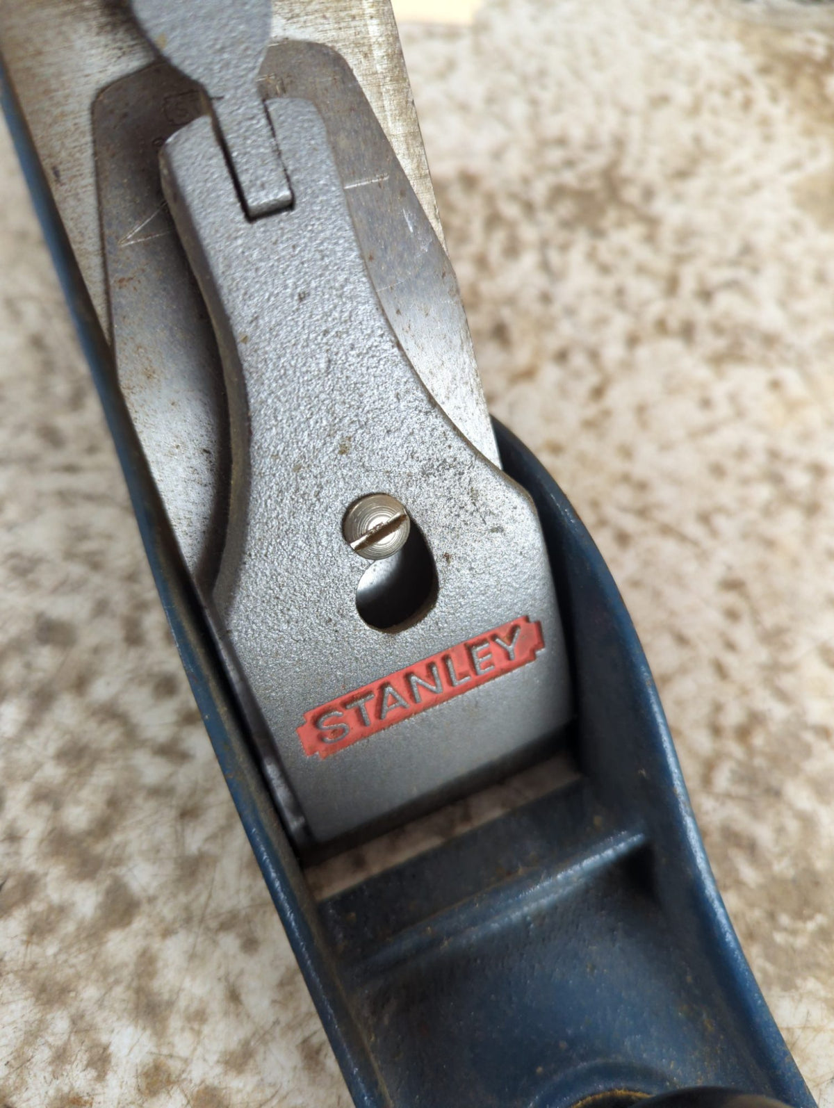Vintage Stanley No. 5 Bench Plane Blue Japanned Metal Wood Handle