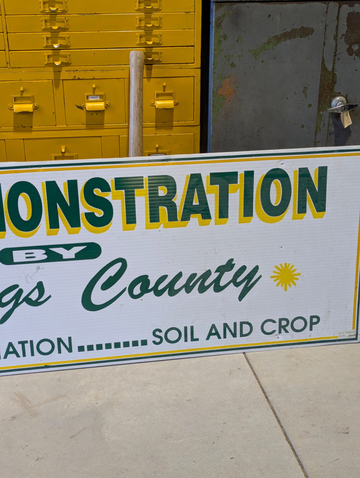 Vintage Crop Demonstration by Hastings County Plowmen's Association Soil and Crop Advertising Sign