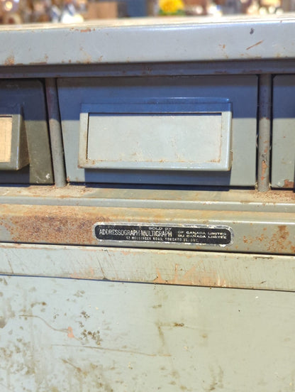 Mid-Century Addressograph-Multigraph Metal Drawer Unit 17 1/2" x 24" x 5