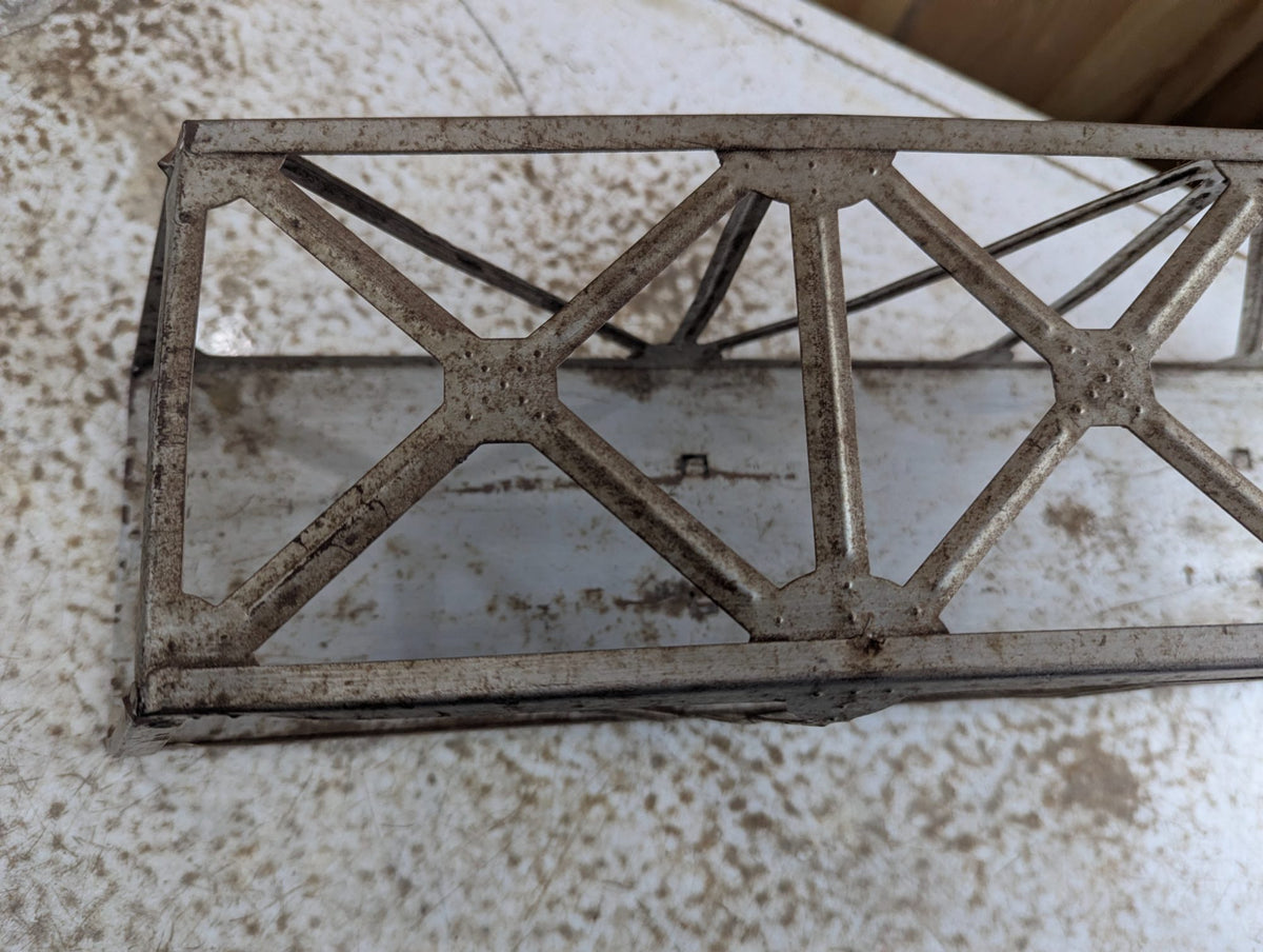 Vintage O Gauge Riveted Metal Truss Bridge Section - 24" Long